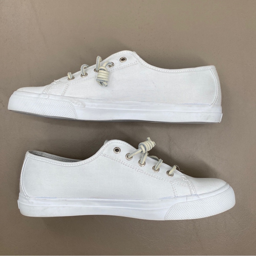 Sperry Women's Seacoast Core White Fisherman Classic Canvas Sneakers Size 10 - Picture 7 of 11